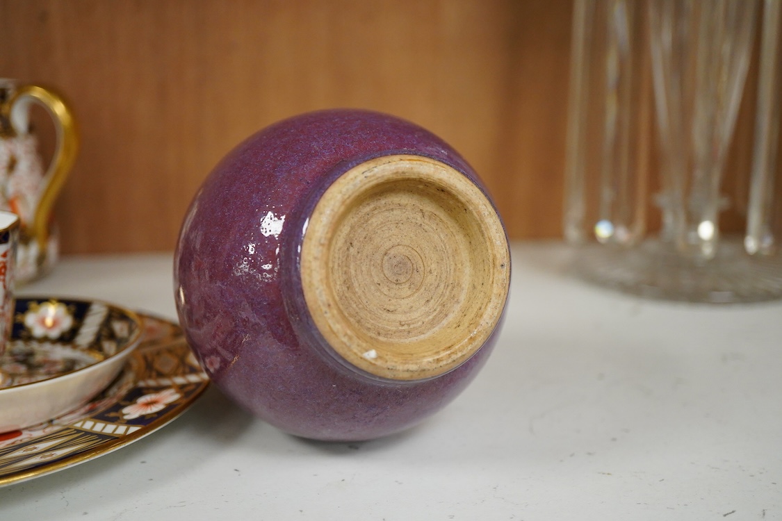 A Chinese crimson glazed bottle vase, 19cm